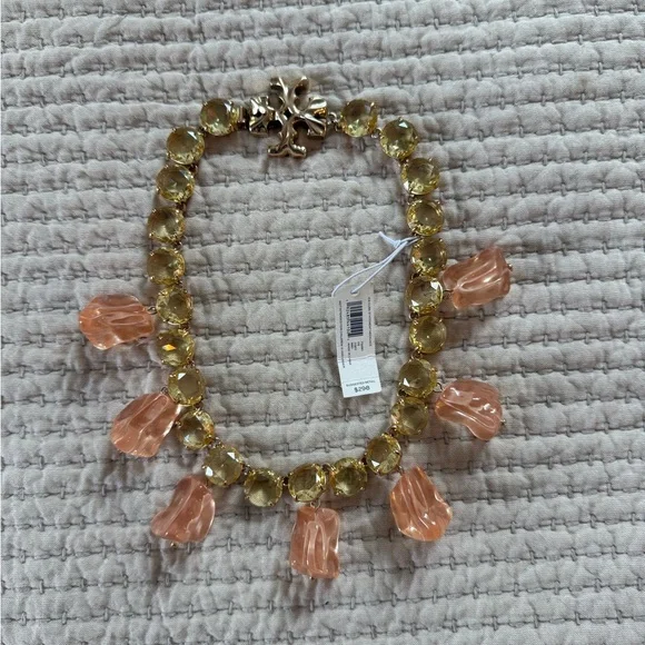 Tory Burch Gold and Peach Necklace - Picture 1 of 2